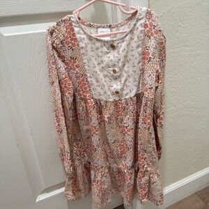 Girls Spring Floral Print Dress